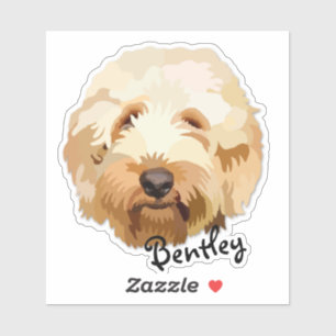 Cute Personalised Golden Doodle Sticker Dog Gift