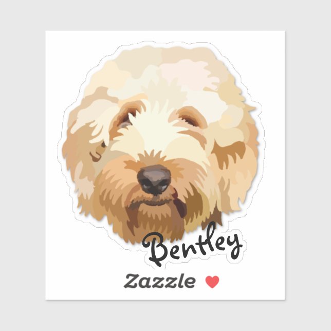 Cute Personalised Golden Doodle Sticker Dog Gift (Sheet)