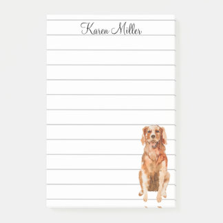 Cute Personalised Golden Retriever  Post-it Notes