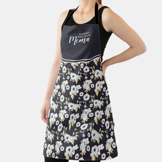 Cute Personalised Grandma Floral Apron (Insitu)
