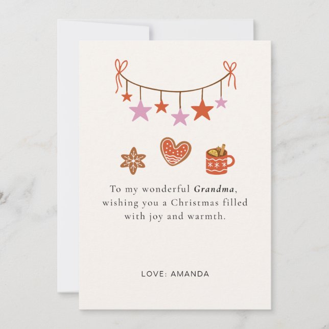 Cute Personalised Grandmother Christmas Card (Front)