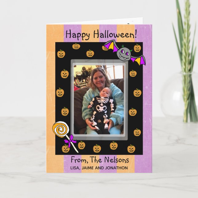 Cute Personalised Halloween Card (Front)