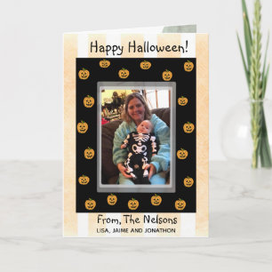 Cute Personalised Halloween Pumpkins and Ghouls Card