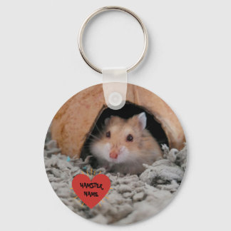Cute personalised hamster and pet rodent owner key ring