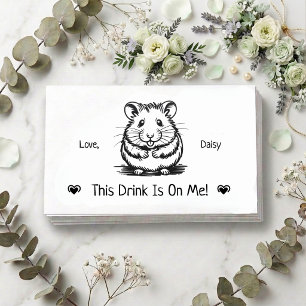 Cute Personalised Hamster Wedding Drink Ticket Enclosure Card