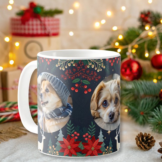cute personalised holiday dog pet photos  coffee mug (Creator Uploaded)