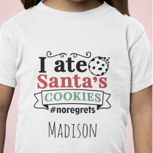 Cute Personalised I Ate Santas Cookies No Regrets T-Shirt
