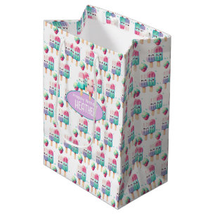 Cute Personalised IcePop Summer Birthday Girls Medium Gift Bag