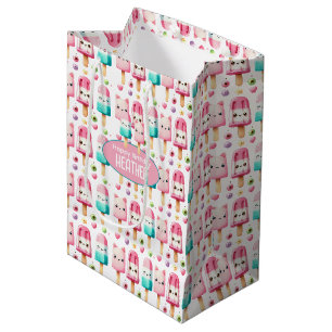 Cute Personalised IcePop Summer Birthday Girls Medium Gift Bag