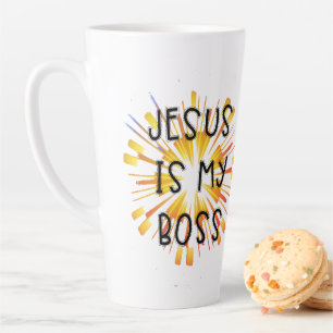 Cute Personalised ★ JESUS IS MY BOSS ★ Religio Latte Mug