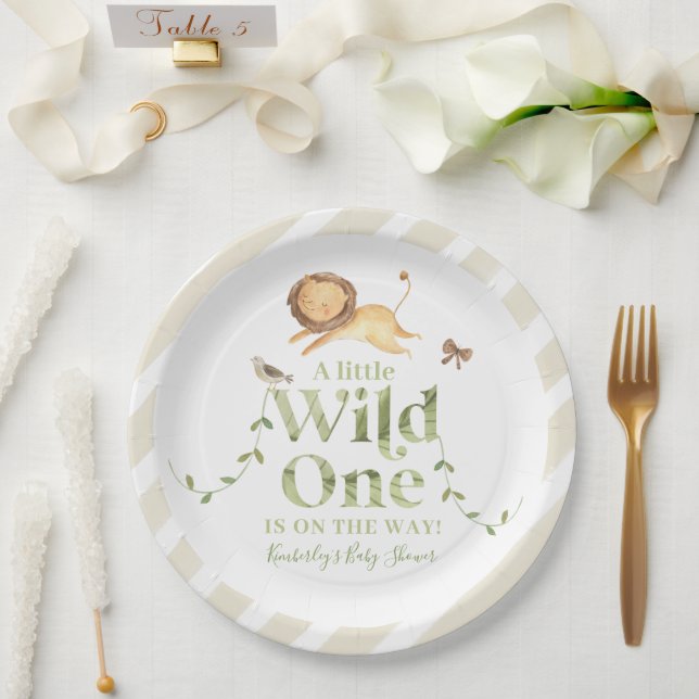 Cute Personalised Jungle Safari Baby Shower  Paper Plate (Wedding)