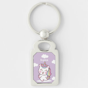 Cute Personalised Kawaii Whimsical Unicorn Key Ring