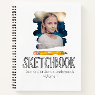 Cute personalised kid sketchbook notebook
