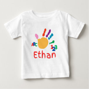 Cute Personalised Kid's ABC Hand Paint 123 Baby T-Shirt