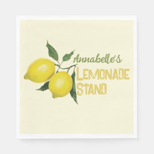Cute Personalised Kids Lemonade Stand Napkin