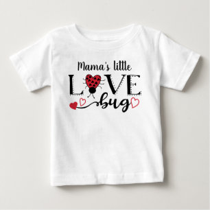 Cute Personalised Ladybug Red Heart Valentine Kids Baby T-Shirt