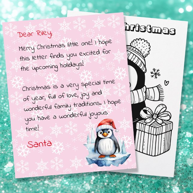 Cute Personalised Letter from Santa Colouring Page (Creator Uploaded)