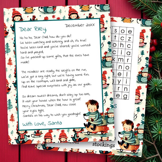Cute Personalised Letter from Santa | Word Search (Creator Uploaded)