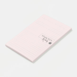 Cute Personalised Lined Simple Modern Pink Post-it Notes