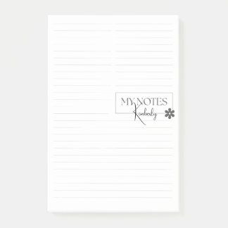 Cute Personalised Lined Simple Modern White Post-it Notes