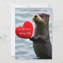 Cute Personalised Love Otter Valentine's Day Card