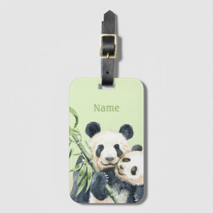 Cute Personalised Luggage Tag   Pandas