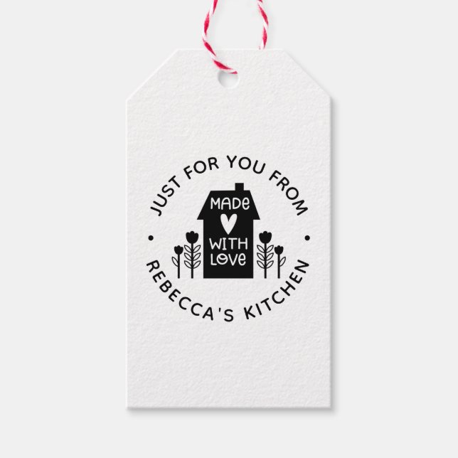 Cute Personalised Made With Love Gift Tag (Front)