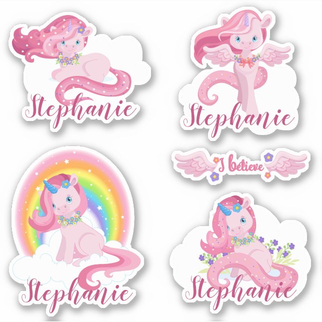 Cute Personalised Magical Unicorn Custom Vinyl (Front)