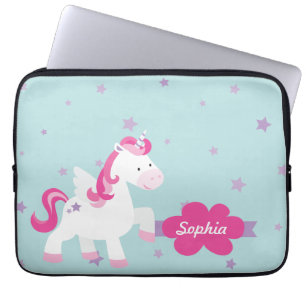 Cute Personalised Magical Unicorn Laptop Sleeve