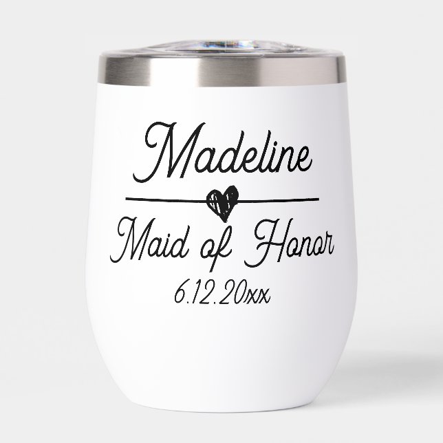 Cute Personalised Maid of Honour Gift (Front)