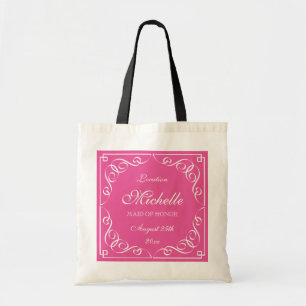 Cute personalised maid of honour wedding tote bags