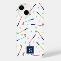 Cute Personalised Monogram Golf Pattern Women