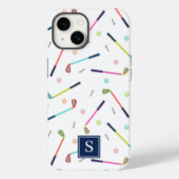Cute Personalised Monogram Golf Pattern Women