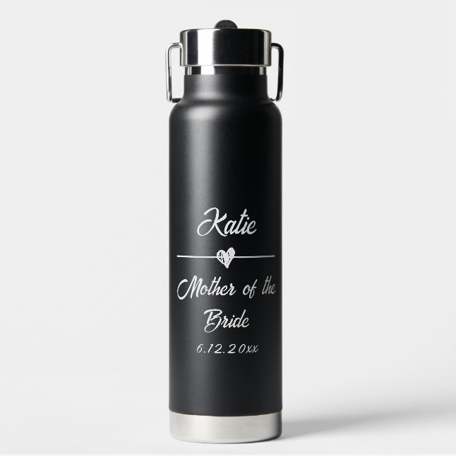 Cute Personalised Mother of the Bride Water Bottle (Front)
