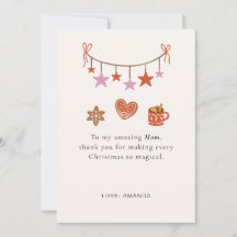 Cute Personalised Mum Christmas Card