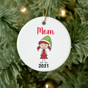 cute personalised mum christmas ceramic tree decoration