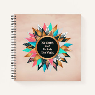 Cute Personalised My Secret Plan Typography Notebook