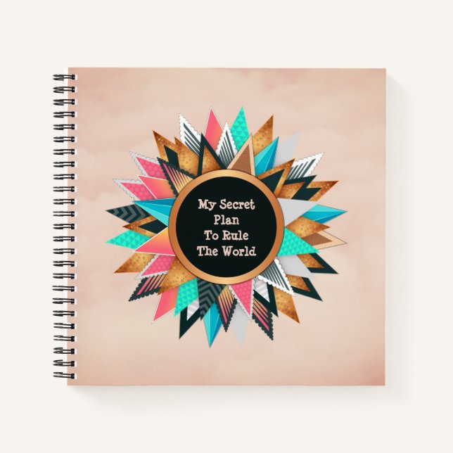 Cute Personalised My Secret Plan Typography Notebook (Front)