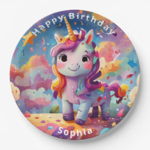 cute personalised name birthday colourful unicorn 