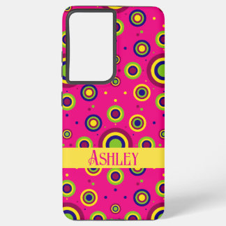 Cute Personalised Name Magenta Abstract Samsung Galaxy Case