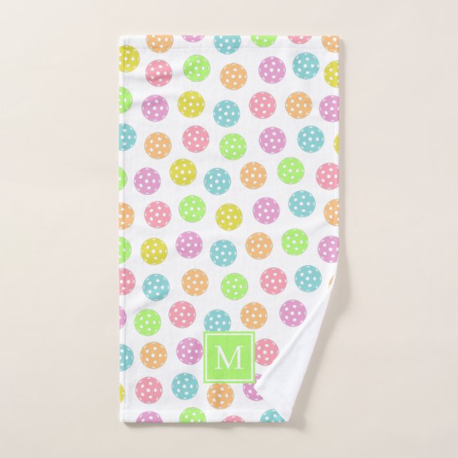 Cute Personalised Name Pickleball Balls Hand Towel (Hand Towel)