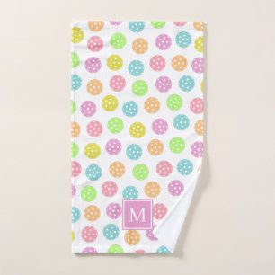Cute Personalised Name Pickleball Balls Hand Towel