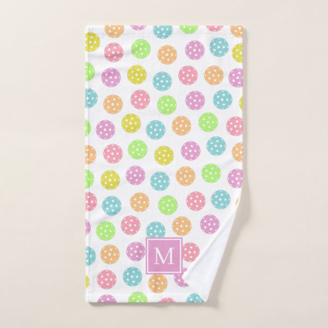 Cute Personalised Name Pickleball Balls Hand Towel (Hand Towel)