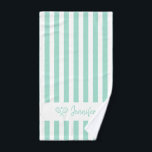 Cute Personalised Name Tennis Aqua Blue Stripes Hand Towel<br><div class="desc">Here at AdeliaGifts we love this Cute Personalised Name Tennis Aqua Blue Striped Hand Towel and we think you will love it too. 
The perfect gift or just treat yourself! 
We have a HUGE selection of products with most designs available for Men,  Women and Kids. Check them out!</div>