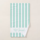Cute Personalised Name Tennis Aqua Blue Stripes Hand Towel<br><div class="desc">Here at AdeliaGifts we love this Cute Personalised Name Tennis Aqua Blue Striped Hand Towel and we think you will love it too. 
The perfect gift or just treat yourself! 
We have a HUGE selection of products with most designs available for Men,  Women and Kids. Check them out!</div>