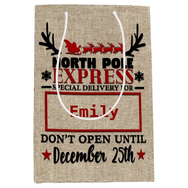 Cute Personalised Official Santa Sack GIFT BAG (Front)