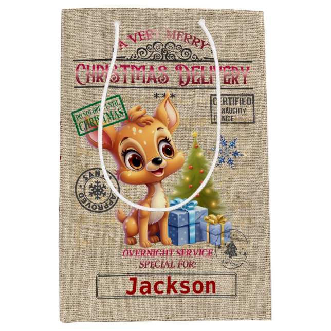 Cute Personalised Official Santa Sack GIFT BAG (Front)