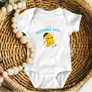 Cute Personalised Our First Mother's Day Mango Baby Bodysuit