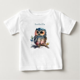Cute Personalised Owl Baby T-Shirt