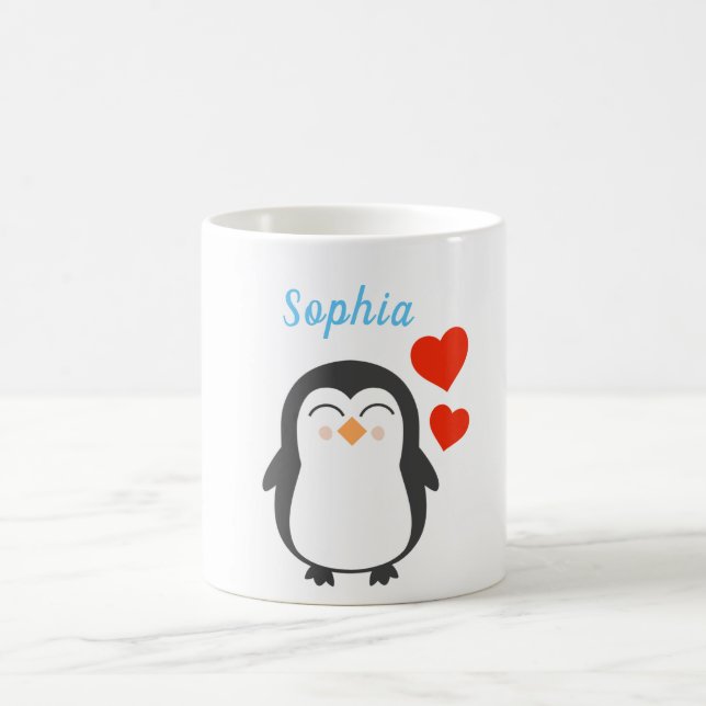 Cute Personalised Penguin Coffee Mug (Center)